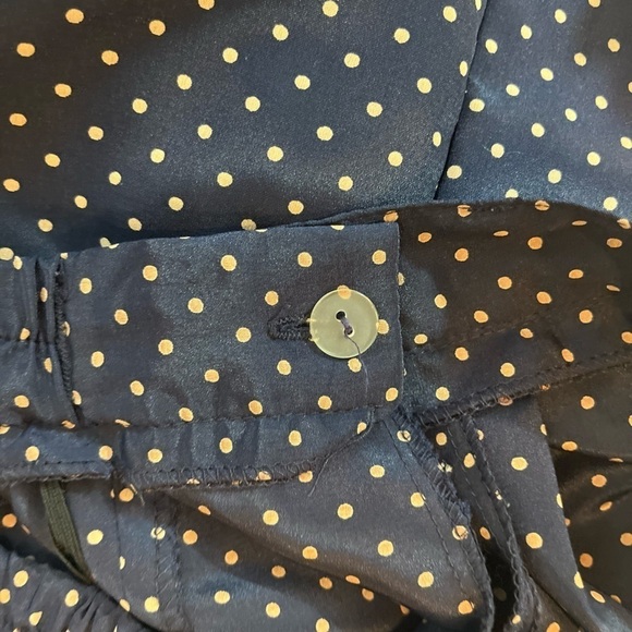 Vintage SUBURBAN PETITES Union Made Long Blue Dotted Skirt Made in USA Shiny - Picture 5 of 10